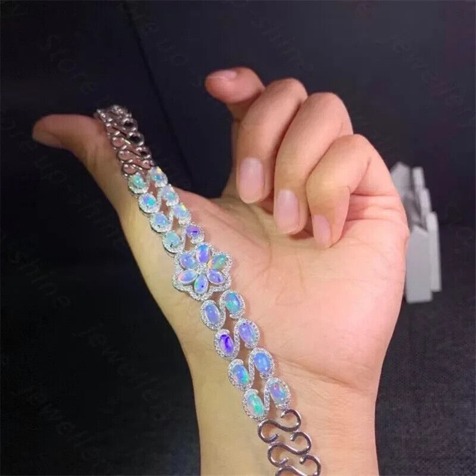 Natural Australian Fire Opal Double Layer Tennis Bracelet, Fire Opal Bracelet