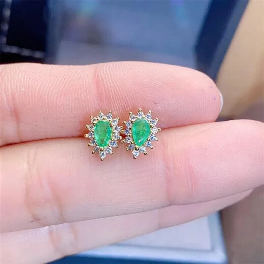 Emerald Earrings, Natural Emerald, Natural Emerald Earrings, Gold Emerald Earrings, Silver Emerald Earrings, Rose Gold Emerald Earrings, Genuine Emerald Earrings, Natural Emerald Jewelry, Emerald Cluster Stud Earrings, Emerald Statement Earrings, Emerald Stud Earrings, Sterling Silver Emerald Earrings, May Birthstone Emerald, Anniversary Gift Emerald, Emerald Jewelry For Women, Gift For Wife Emerald