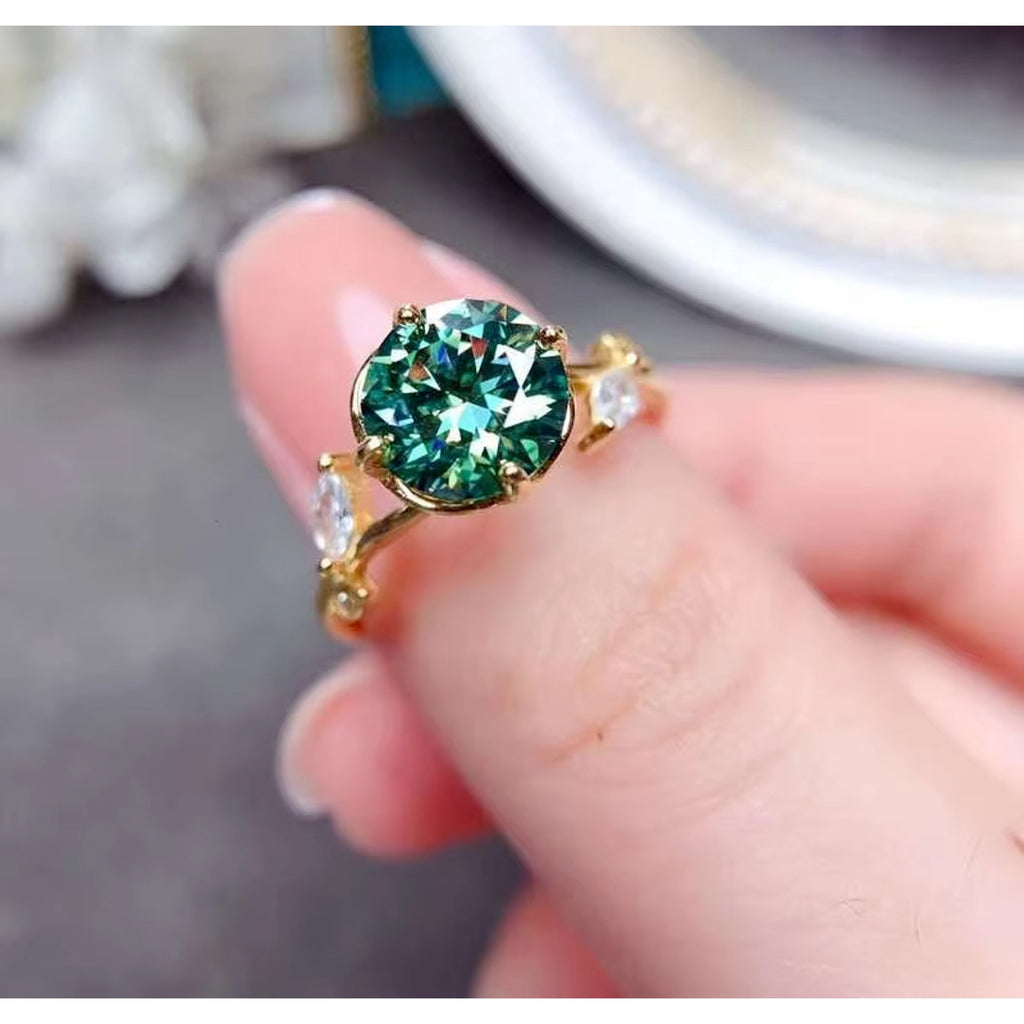 Green Moissanite Ring, 2 Carat Moissanite RIng, Moissanite Ring, Moissanite, VVS1 Miossanite, Gray Moissanite, White Moissanite, Solitaire Moissanite Ring, Round Brilliant Cut Moissanite Ring, Moissanite Ring, Round Brilliant Cut, 5 Carat Moissanite Ring, Moissanite Jewelry