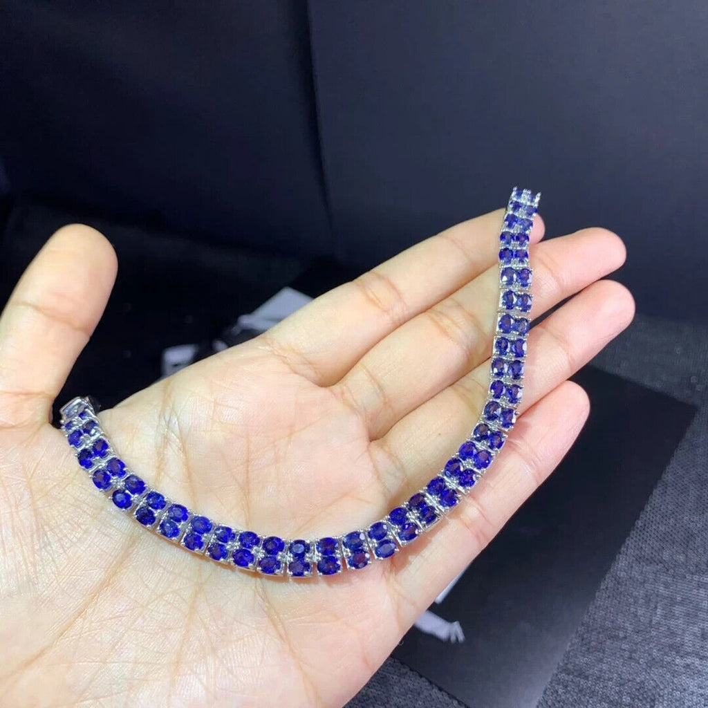 Natural Sapphire Double Layer Tennis Bracelet, Bright Blue Sapphire Bracelet, Sapphire Bracelet, Natural Sapphire Bracelet, Women's Sapphire Tennis Bracelet, Women's Sapphire Bracelet, Sapphire Gemstone Bracelet, Sterling Silver Sapphire Bracelet, Natural Sapphire Jewelry, September Birthstone Sapphire, Blue Sapphire Bracelet, Blue Sapphire Bracelet, Women's Sapphire Jewelry, September Birthstone Jewelry, September Birthstone, Sapphire Meaning, Sapphire Metaphysical Properties, Bright Blue Sapphire