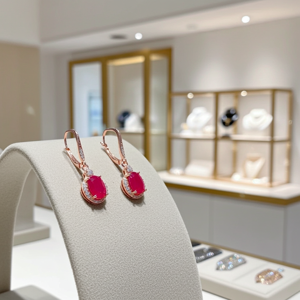 925 Sterling Silver 1.5ct Natural Ruby Dangle Earrings, Genuine Ruby Earrings