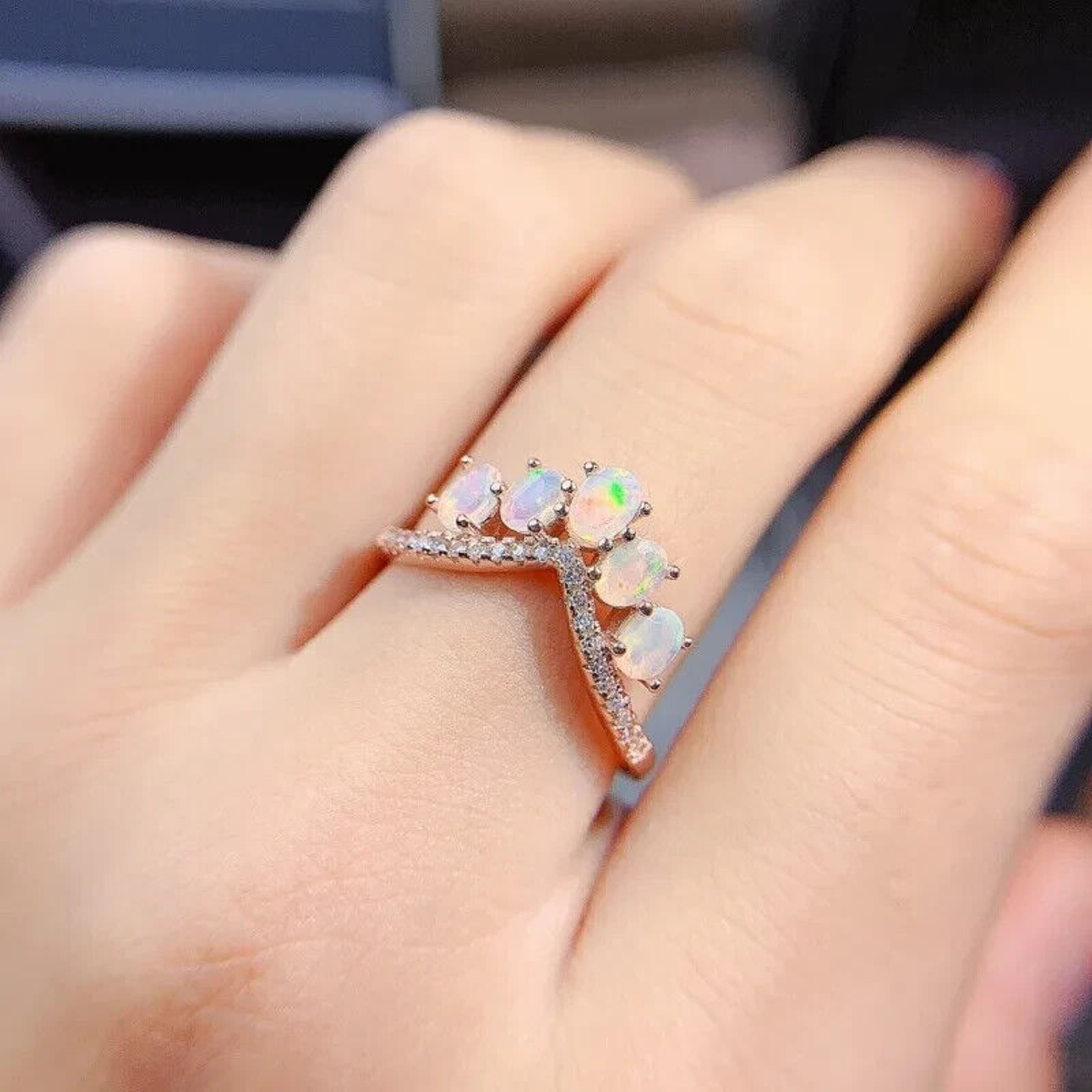 Fire Opal Wedding Band Ring 3x4mm Platinum Plated