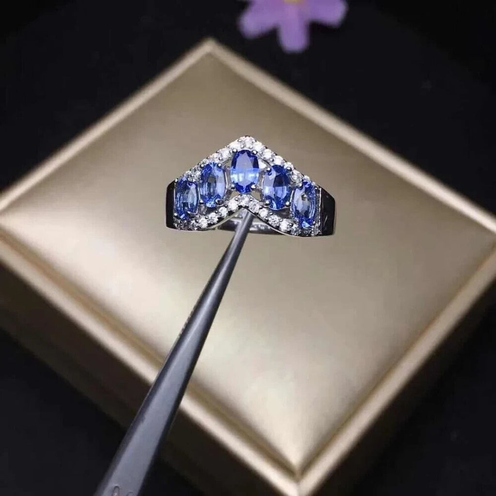 Purple Tanzanite Wedding Band Ring 3x5mm