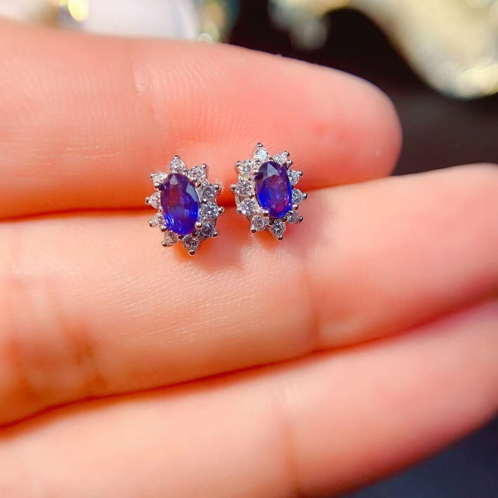Sapphire Earrings, Natural Sapphire Stud Earrings, Sapphire Stud Earrings, Sterling Silver Sapphire Earrings, Sapphire, Natural Sapphire Earrings, 925 Sterling Silver, Blue Sapphire Earrings, Natural Blue Sapphire Earrings, Natural Blue Sapphire, Blue Sapphire, Bright Blue Sapphire, 925 Sterling Silver, Sapphire Earrings, Dainty, Dainty Stud Earrings, Dainty Sapphire Earrings, Women’s Sapphire Earrings, Anniversary Gift Sapphire, Sapphire September Birthstone, September Birthstone Sapphire