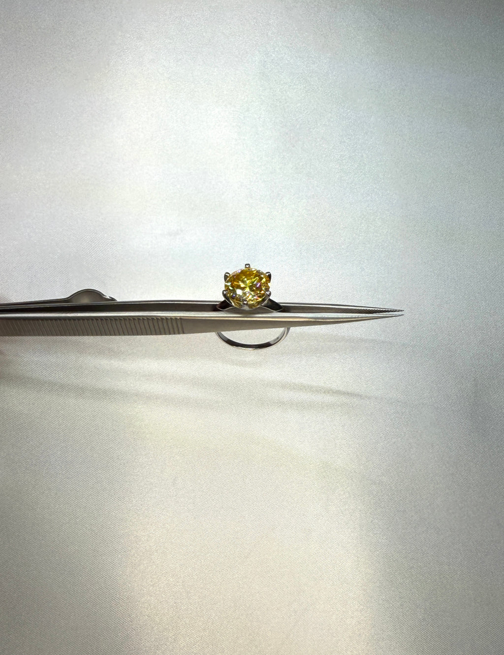 5 Carat Round Cut Yellow Moissanite Ring, 925 Sterling Silver Moissanite Ring