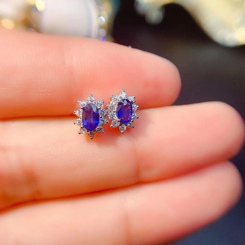 Sapphire Earrings, Natural Sapphire Stud Earrings, Sapphire Stud Earrings, Sterling Silver Sapphire Earrings, Sapphire, Natural Sapphire Earrings, 925 Sterling Silver, Blue Sapphire Earrings, Natural Blue Sapphire Earrings, Natural Blue Sapphire, Blue Sapphire, Bright Blue Sapphire, 925 Sterling Silver, Sapphire Earrings, Dainty, Dainty Stud Earrings, Dainty Sapphire Earrings, Women’s Sapphire Earrings, Anniversary Gift Sapphire, Sapphire September Birthstone, September Birthstone Sapphire