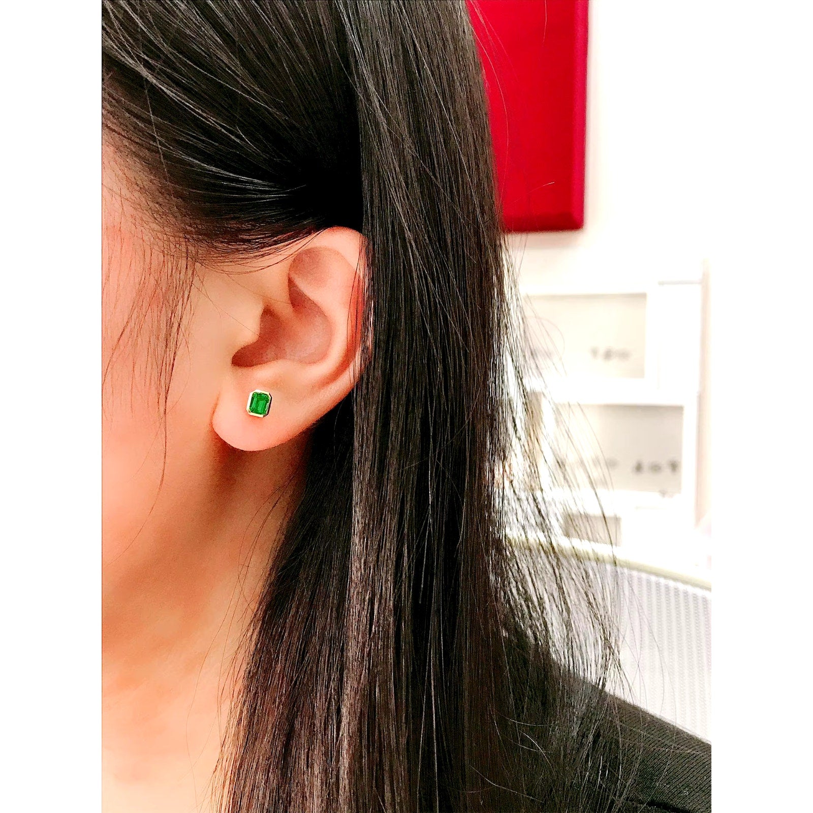 Emerald Stud Earrings, Bright Green Emerald Earrings 18k Yellow Gold, Natural Emerald Earrings, Emerald & Diamond Stud Earrings, 18k Yellow Gold Emerald Earrings, Solid Gold Emerald Stud Earrings, Bezel Setting Emerald Earrings, Natural Diamond and Emerald Earrings, Diamond and Emerald Stud Earrings, 18k Gold Emerald Stud Earrings, Womens Natural Emerald Earrings, Natural Emerald Earrings, Anniversary Gift Emerald Earrings For Women 18k Gold, Emerald Cut Emerald Earrings, Emerald Earrings with Great Clarity