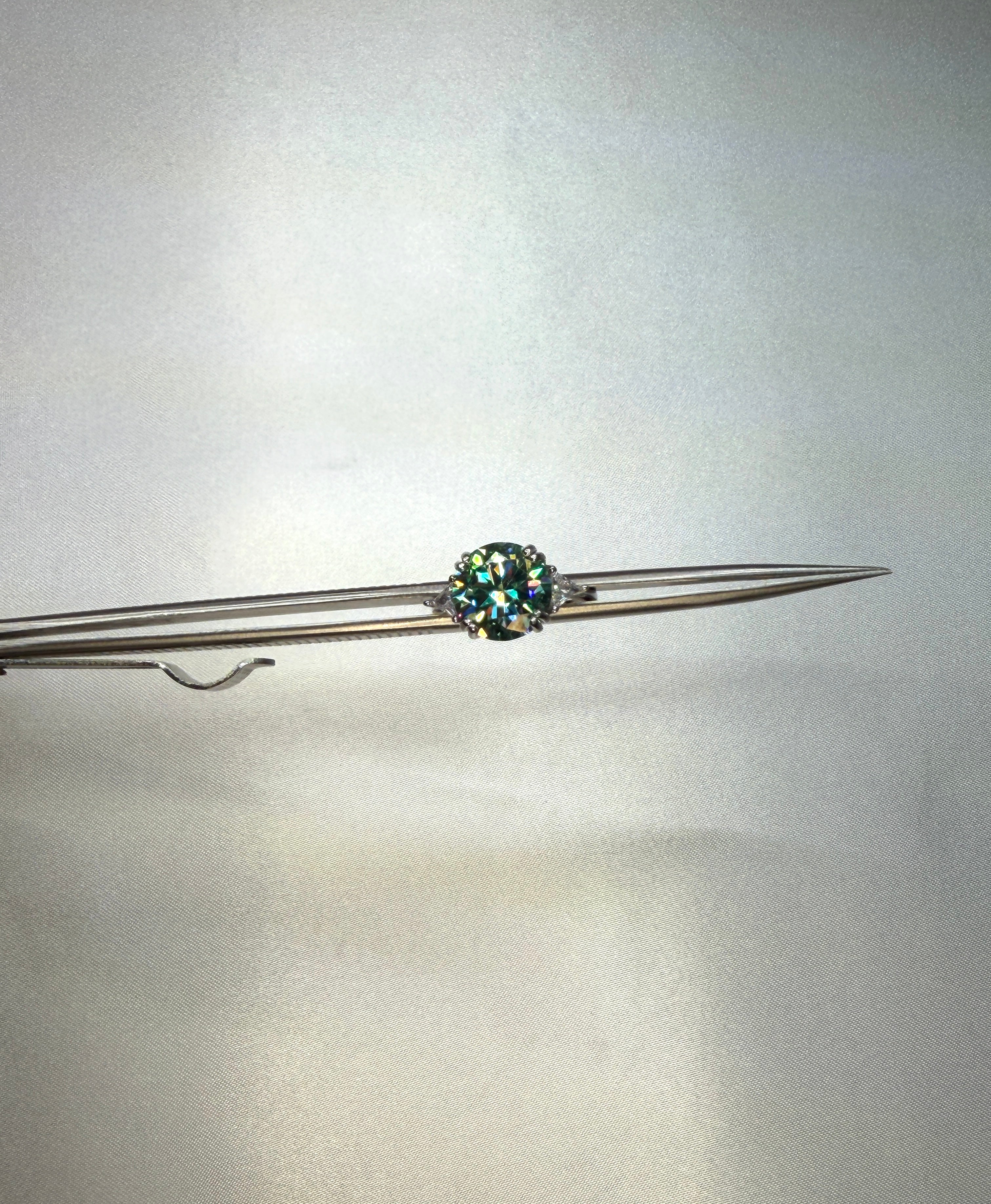 VVS1 5 Carat Green Moissanite Cocktail Ring Platinum Plated