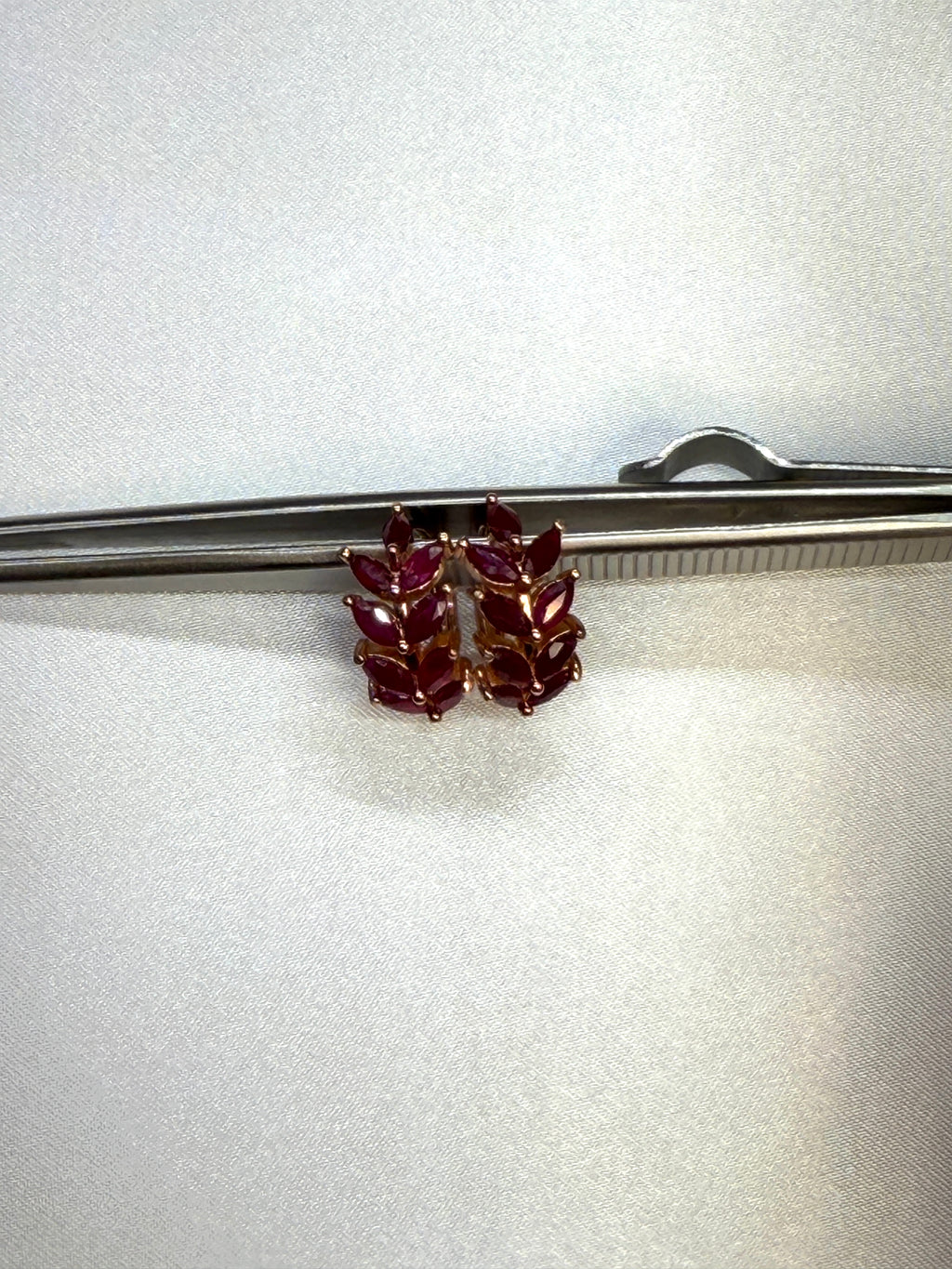 Marquise Cut Ruby Hoop Earrings, Natural Ruby Hoop Earrings
