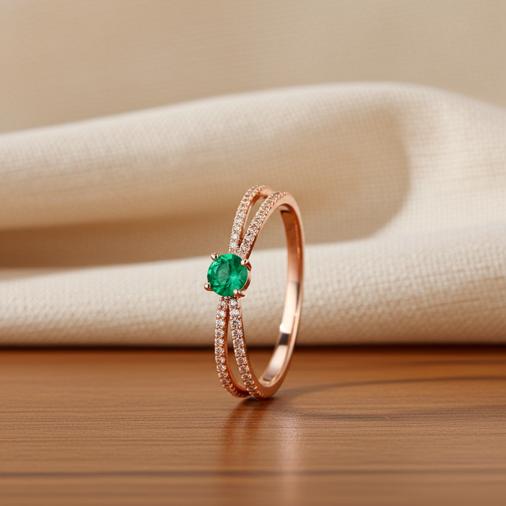 Dainty Emerald Ring Sterling Silver 3.5mm, Women's Dainty Emerald Ring's