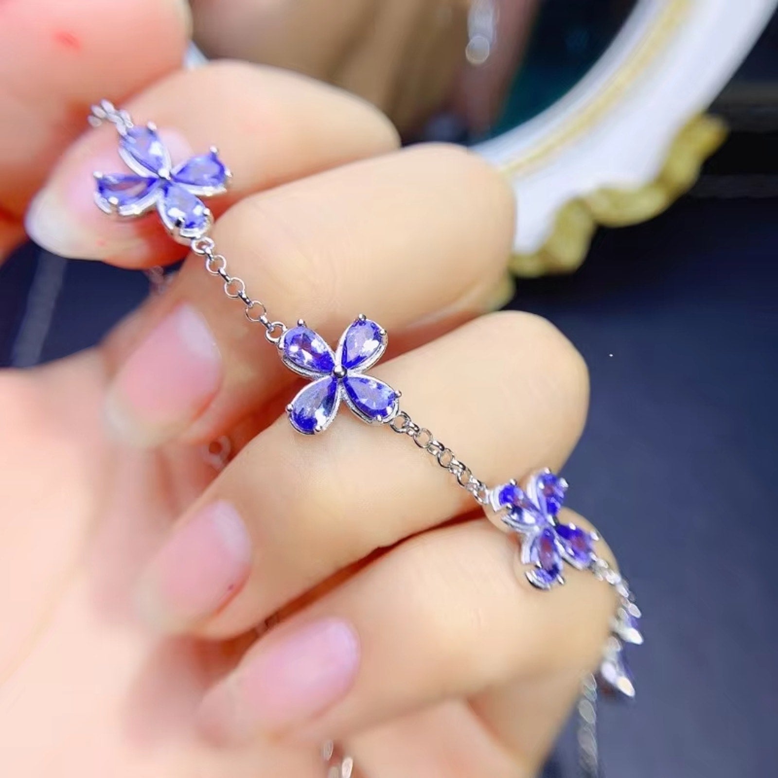 Natural Tanzanite Bracelet – 925 Sterling Silver | December Birthstone Jewelry