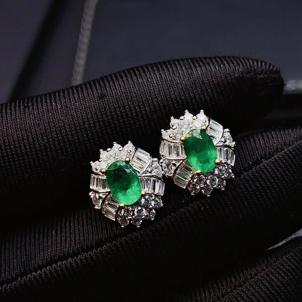 Emerald Earrings, Natural Emerald, Natural Emerald Earrings, Gold Emerald Earrings, Silver Emerald Earrings, Rose Gold Emerald Earrings, Genuine Emerald Earrings, Natural Emerald Jewelry, Emerald Cluster Stud Earrings, Emerald Statement Earrings, Emerald Stud Earrings, Sterling Silver Emerald Earrings, May Birthstone Emerald, Anniversary Gift Emerald, Emerald Jewelry For Women, Gift For Wife Emerald