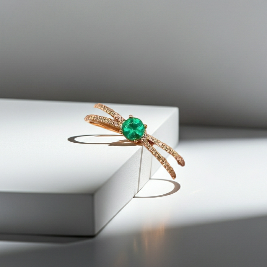 Dainty Emerald Ring Sterling Silver 3.5mm, Women's Dainty Emerald Ring's