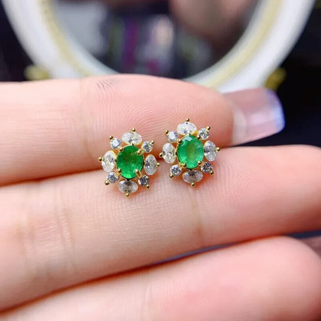 Natural Emerald Earrings, Emerald Earrings, Emerald Stud Earrings, 925 Sterling Silver, Natural Emeralds, Natural Emerald, Sterling Silver Emerald Earrings, Oval Cut Emerald Stud Earrings, Emerald Stud Earrings 925 Sterling Silver, 925 Sterling Silver Emerald Earrings, Natural Emerald Studs, Emerald Studs, Emerald Stud Earrings, Emerald Earrings For Women, Anniversary Gift, May Birthstone Emerald, Emerald Jewelry, Colombian Emerald, Mined Emerald, Genuine Emerald, Emerald with Certificate, Emerald Meaning