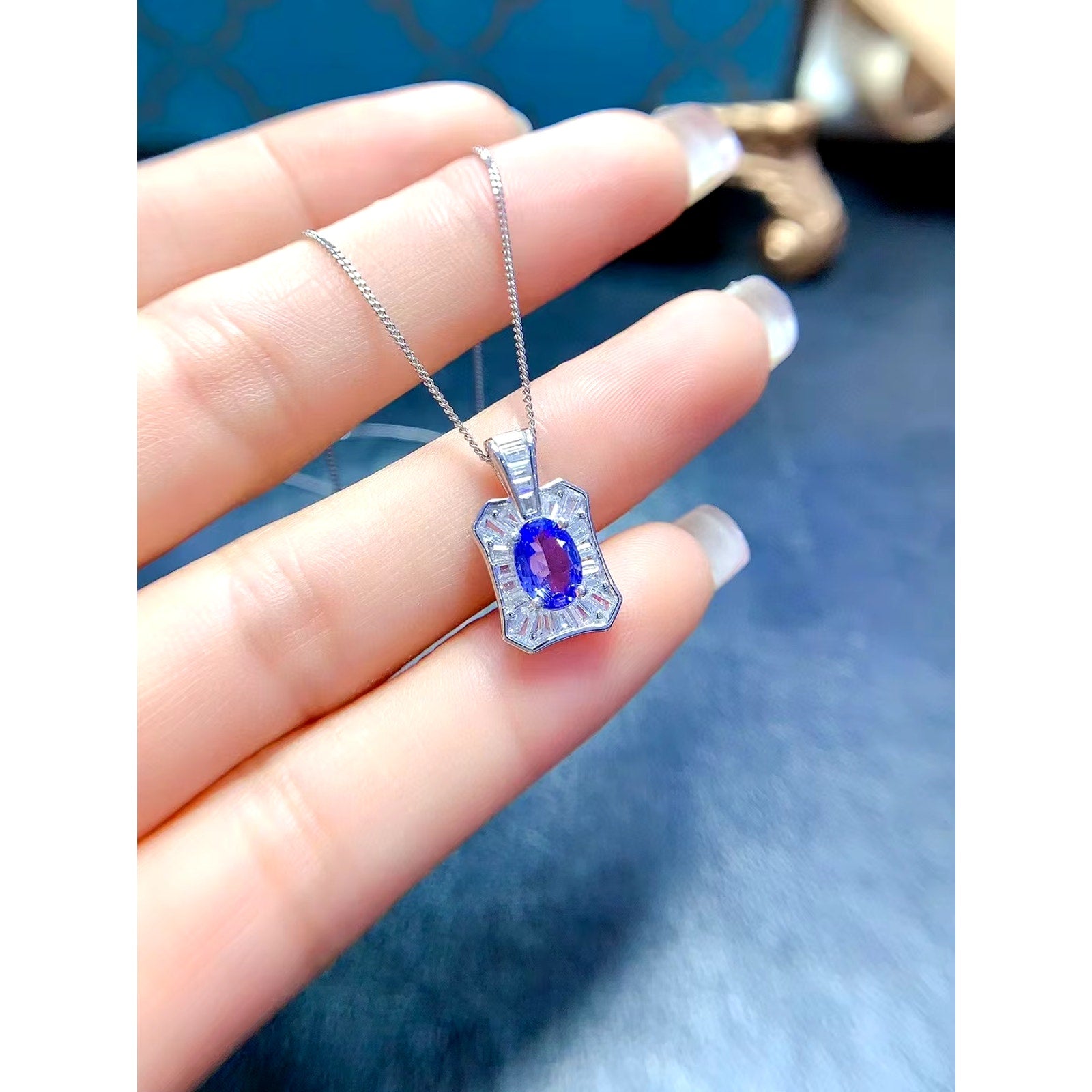 Purple Tanzanite Jewelry Set, Natural Purple Tanzanite Jewelry 925 Sterling