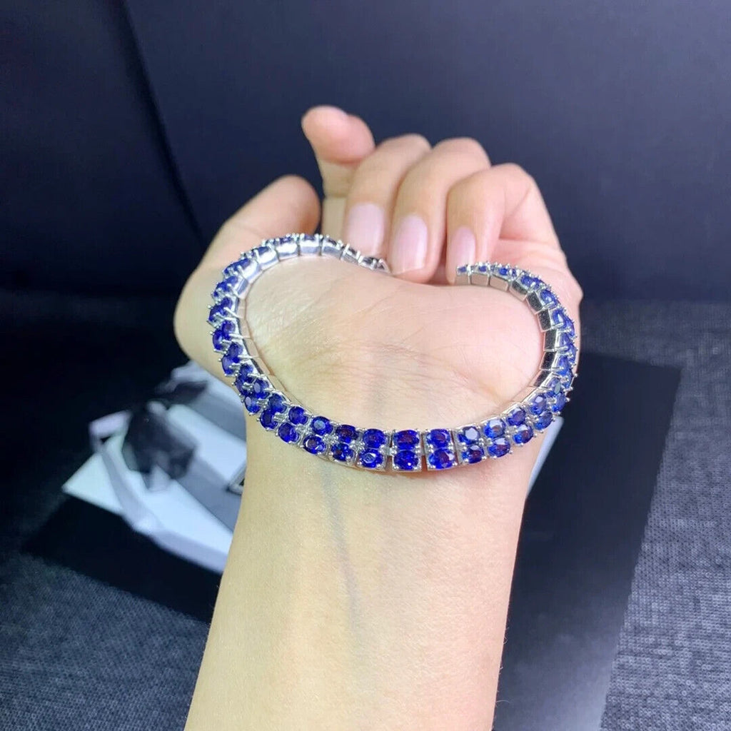 Natural Sapphire Double Layer Tennis Bracelet, Bright Blue Sapphire Bracelet, Sapphire Bracelet, Natural Sapphire Bracelet, Women's Sapphire Tennis Bracelet, Women's Sapphire Bracelet, Sapphire Gemstone Bracelet, Sterling Silver Sapphire Bracelet, Natural Sapphire Jewelry, September Birthstone Sapphire, Blue Sapphire Bracelet, Blue Sapphire Bracelet, Women's Sapphire Jewelry, September Birthstone Jewelry, September Birthstone, Sapphire Meaning, Sapphire Metaphysical Properties, Bright Blue Sapphire