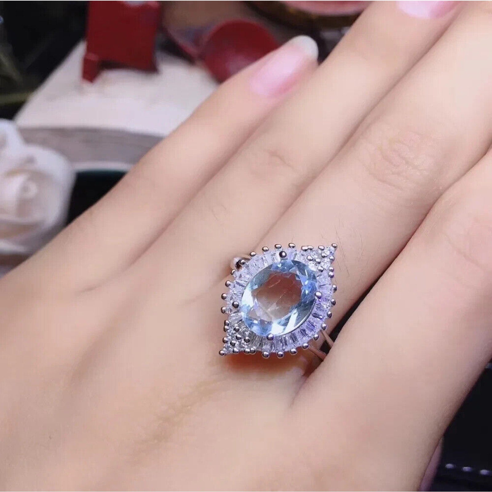 Aquamarine Gemstone Ring 8x10mm, Women's Natural Aquamarine Jewelry, Aquamarine Statement Ring, Natural Aquamarine Gemstone Ring For Women, Aquamarine Ring, Aquamarine Ring's For Women, Natural Aquamarine, VVS1 Aquamarine, Sterling Silver Aquamarine Jewelry, Silver Aquamarine Ring, Gold Aquamarine Ring, Rose Gold Aquamarine Ring, Women's Aquamarine Jewelry, Genuine Aquamarine, March Birthstone Aquamarine, Aquamarine Spiritual Properties, Aquamarine Gemstone Meaning, Aquamarine Gemstone Jewelry, Aquamarine