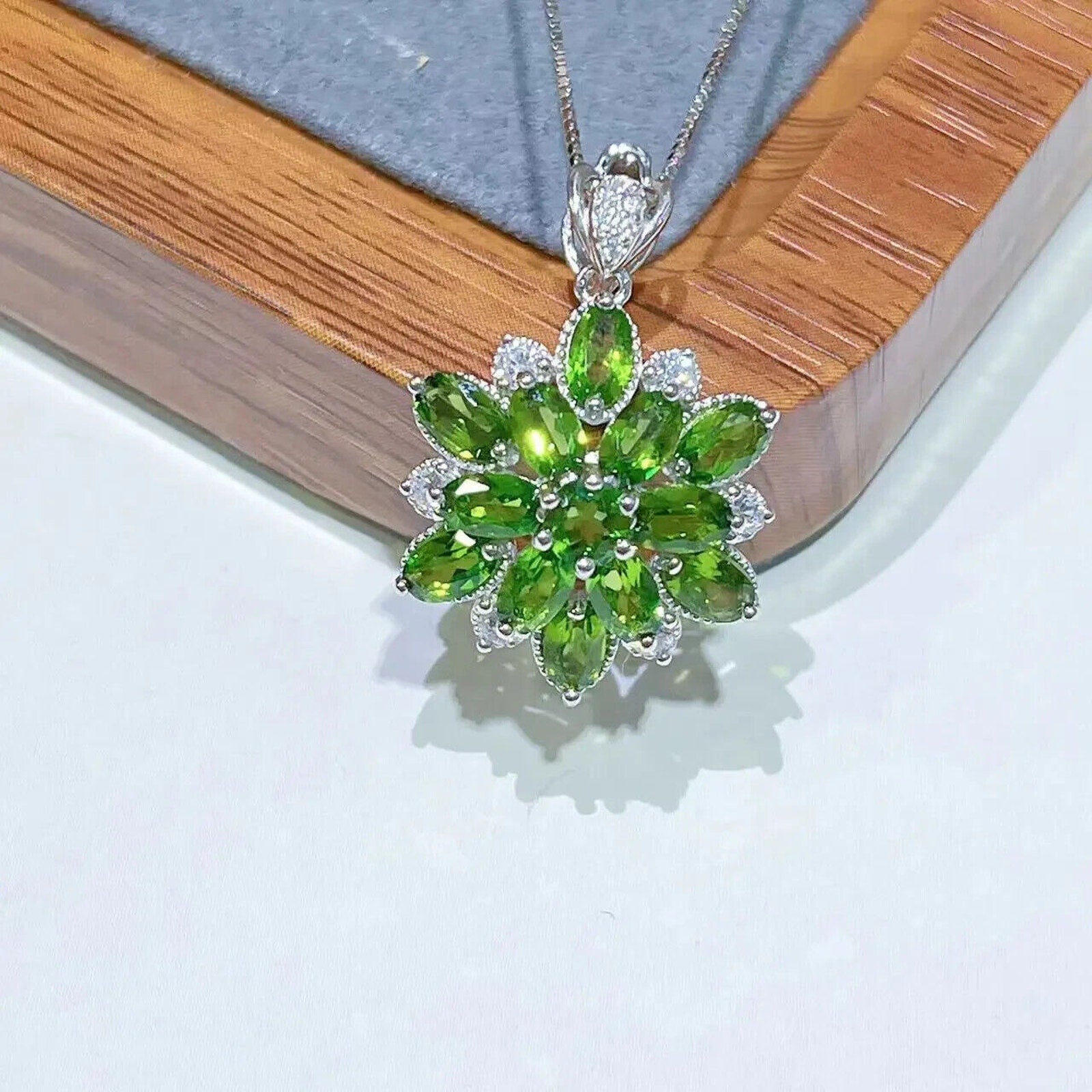 Chrome Diopside Pendant Statement Necklace, Chrome Diopside Pendant Necklace