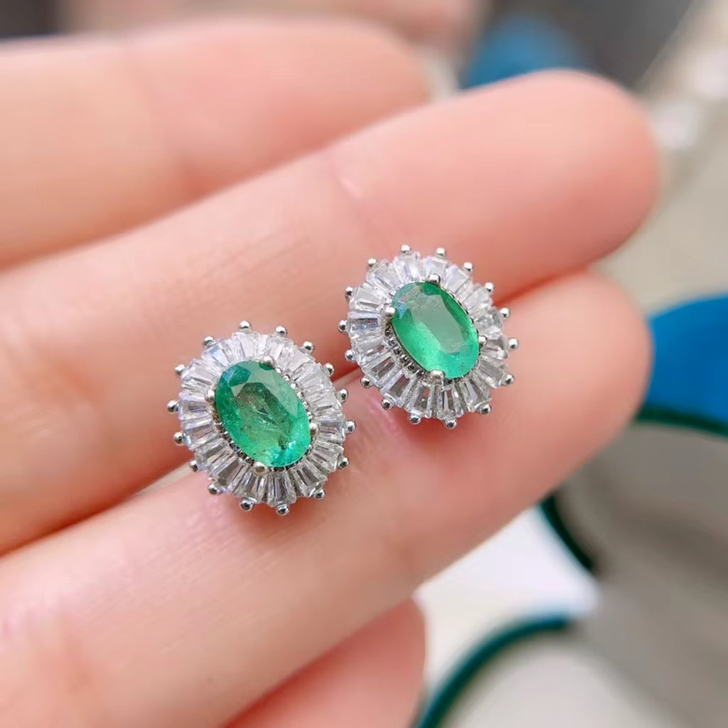 Natural Emerald Earrings, Emerald Earrings, Emerald Stud Earrings, 925 Sterling Silver, Natural Emeralds, Natural Emerald, Sterling Silver Emerald Earrings, Oval Cut Emerald Stud Earrings, Emerald Stud Earrings 925 Sterling Silver, 925 Sterling Silver Emerald Earrings, Natural Emerald Studs, Emerald Studs, Emerald Stud Earrings, Emerald Earrings For Women, Anniversary Gift, May Birthstone Emerald, Emerald Jewelry, Colombian Emerald, Mined Emerald, Genuine Emerald, Emerald with Certificate, Emerald Meaning
