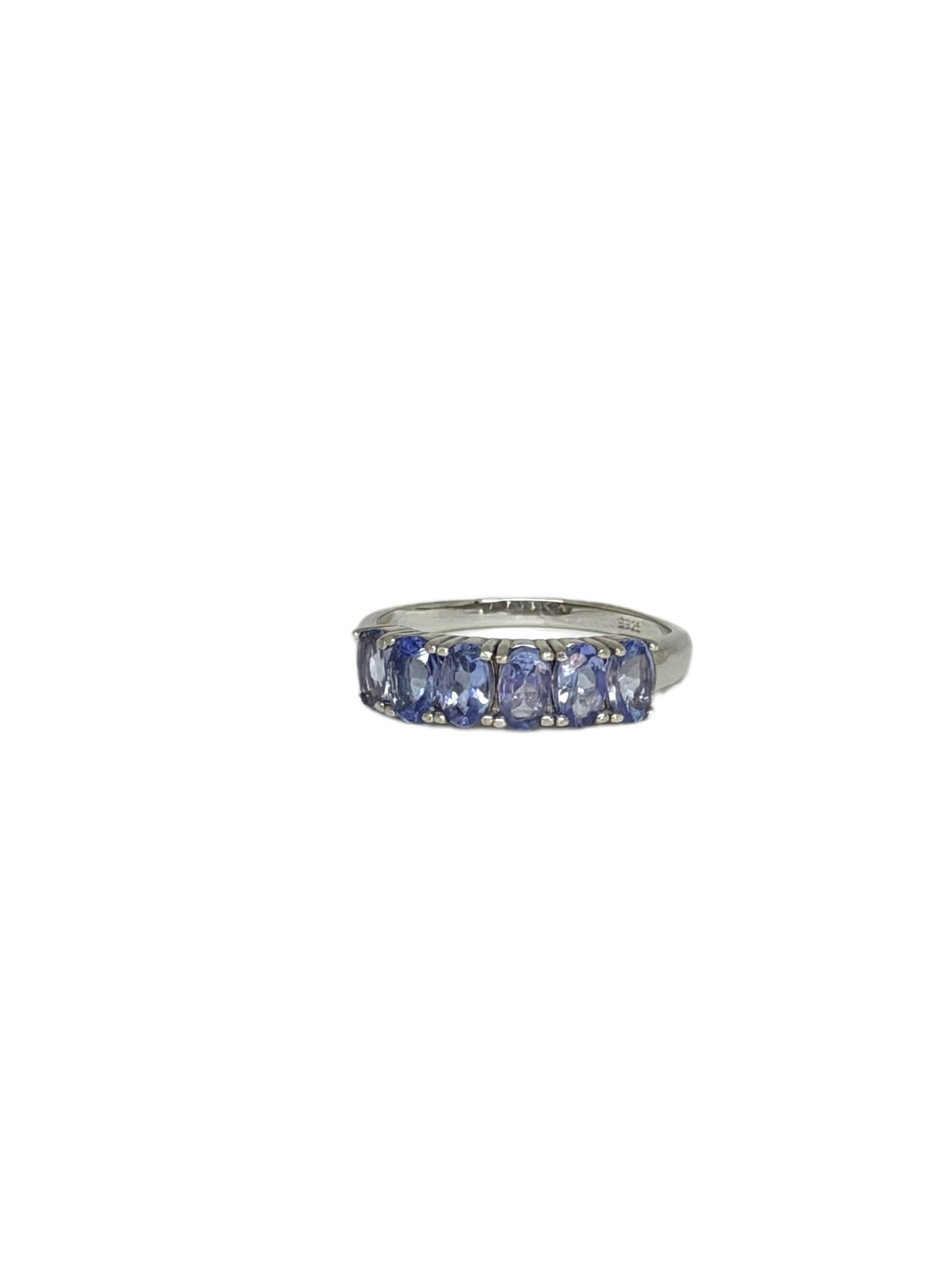 Purple Tanzanite Band Ring, Natural Tanzanite Rings For Women Sterling Silver