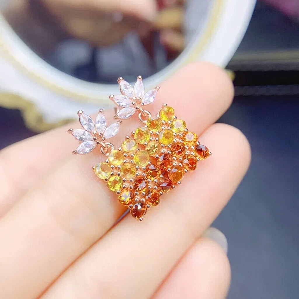 Citrine Earrings, Natural Citrine Gradient Statement Earrings