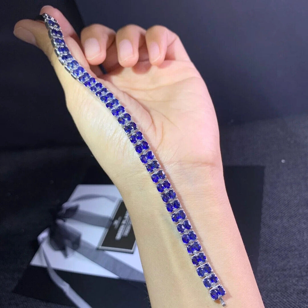 Natural Sapphire Double Layer Tennis Bracelet, Bright Blue Sapphire Bracelet, Sapphire Bracelet, Natural Sapphire Bracelet, Women's Sapphire Tennis Bracelet, Women's Sapphire Bracelet, Sapphire Gemstone Bracelet, Sterling Silver Sapphire Bracelet, Natural Sapphire Jewelry, September Birthstone Sapphire, Blue Sapphire Bracelet, Blue Sapphire Bracelet, Women's Sapphire Jewelry, September Birthstone Jewelry, September Birthstone, Sapphire Meaning, Sapphire Metaphysical Properties, Bright Blue Sapphire