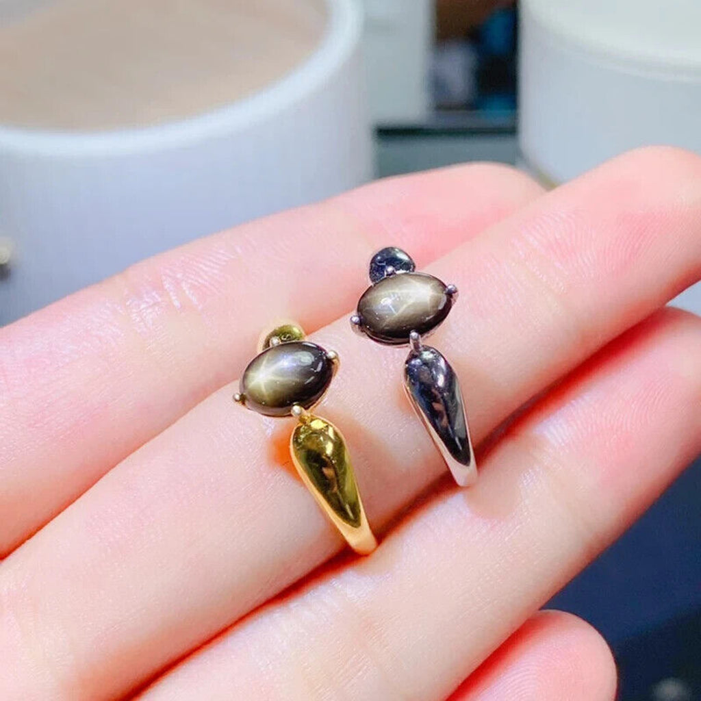 Star Sapphire, Natural Star Sapphire Ring, Star Light Sapphire Ring 925 Sterling