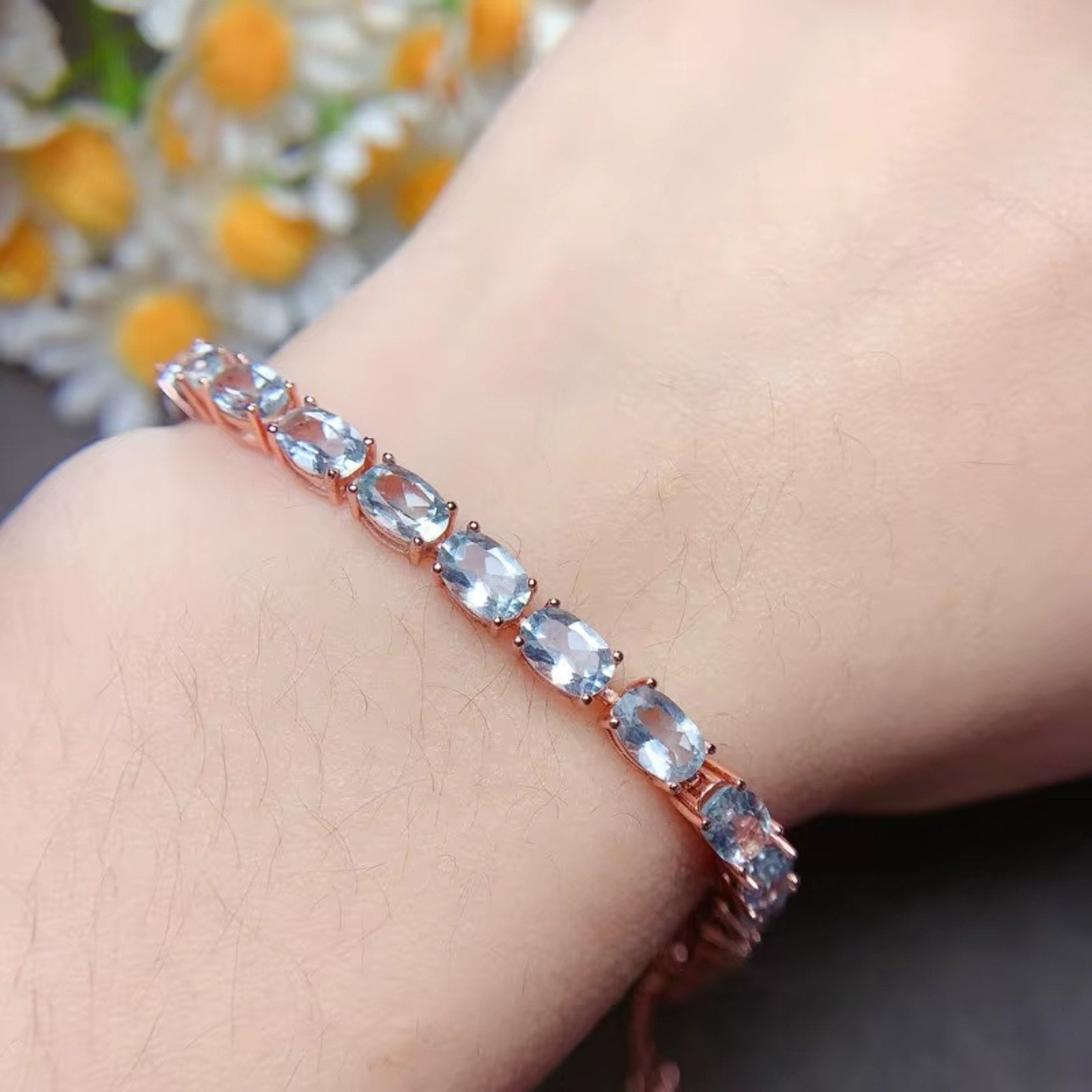 Aquamarine, Aquamarine Jewelry, Natural Aquamarine, Aquamarine Bracelet, Aquamarine Tennis Bracelet, Sterling Silver Aquamarine Bracelet, Natural Aquamarine Bracelet, Aquamarine Jewelry For Women, March Birthstone, March Birthstone Aquamarine, Aquamarine Gemstone, Aquamarine Jewelry For Women, 