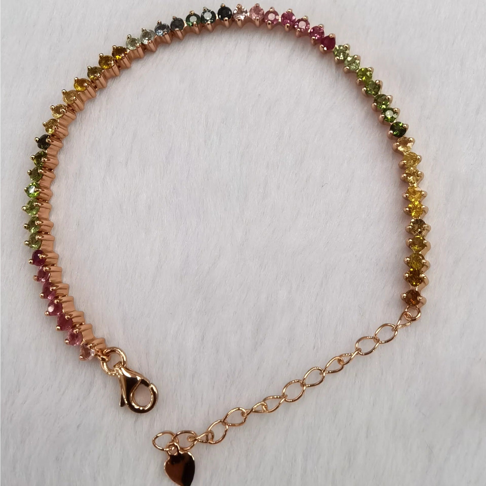 Natural Brazilian Tourmaline Tennis Bracelet, Tourmaline Bracelet 925 Sterling