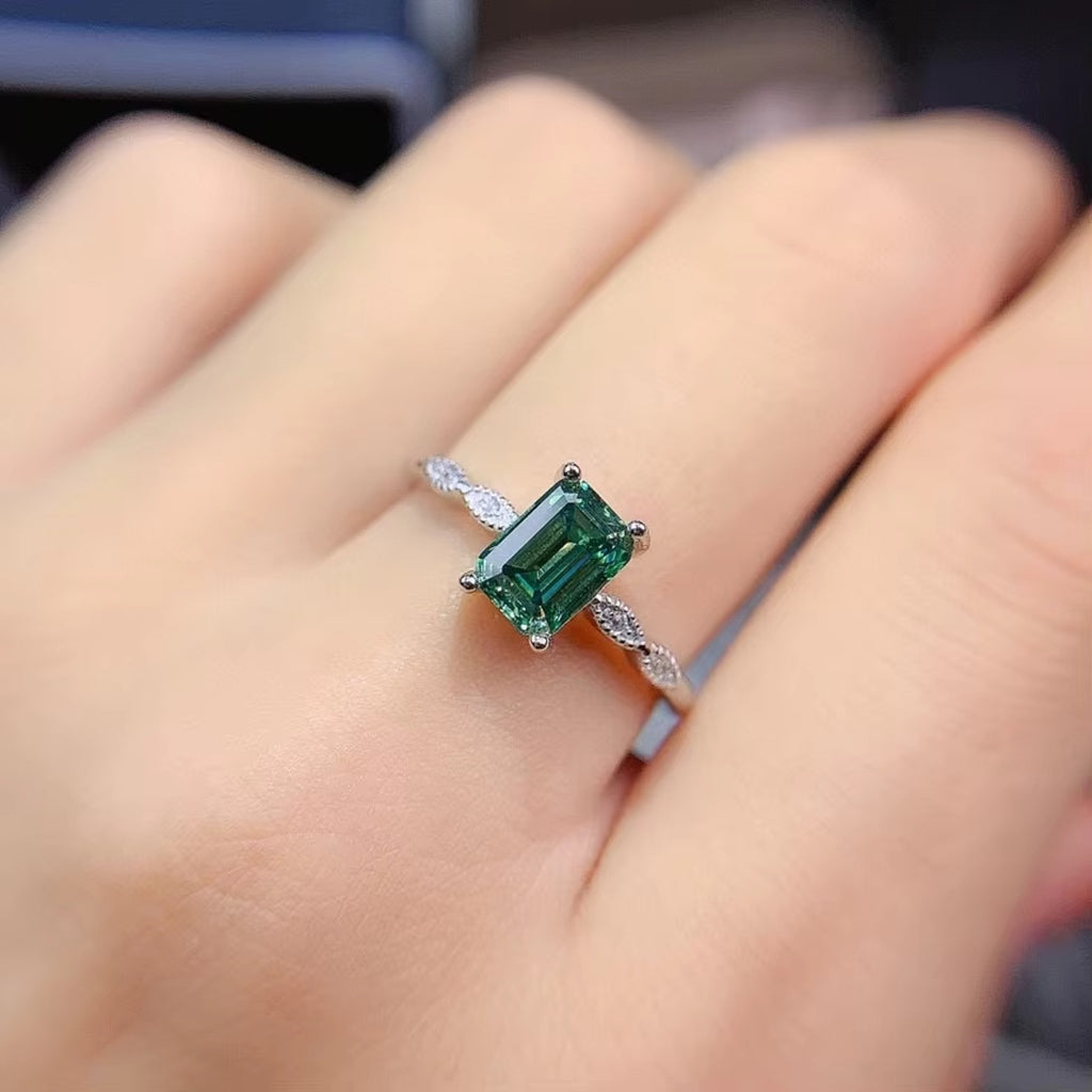 Green Moissanite, Emerald Cut Green Moissanite, Moissanite Ring, Moissanite, VVS1 Miossanite, Gray Moissanite, White Moissanite, Solitaire Moissanite Ring, Round Brilliant Cut Moissanite Ring, Moissanite Ring, Round Brilliant Cut, 5 Carat Moissanite Ring, Moissanite Jewelrey