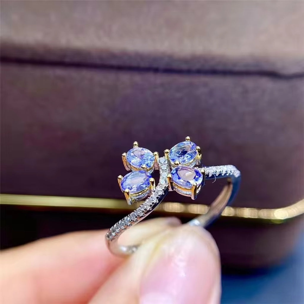 Tanzanite Ring, Natural Purple Tanzanite Ring Sterling Silver