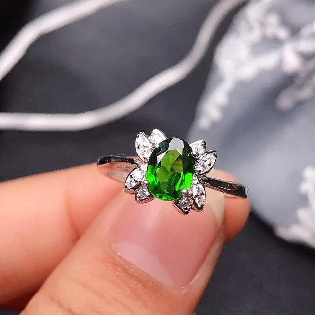Chrome Diopside Cocktail Ring, Women's Chrome Diopside Ring