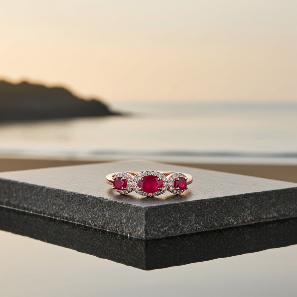 Natural Ruby Band Ring 4x6mm, Genuine Ruby Band Ring