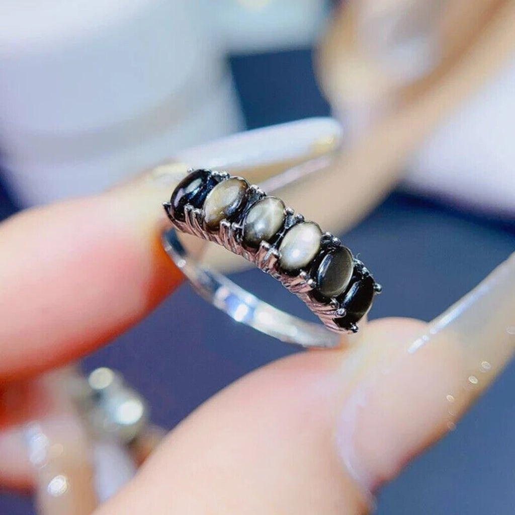 Star Sapphire, Natural Star Sapphire Ring, Star Light Sapphire Band Ring