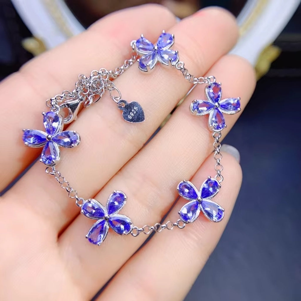 Natural Tanzanite Bracelet – 925 Sterling Silver | December Birthstone Jewelry