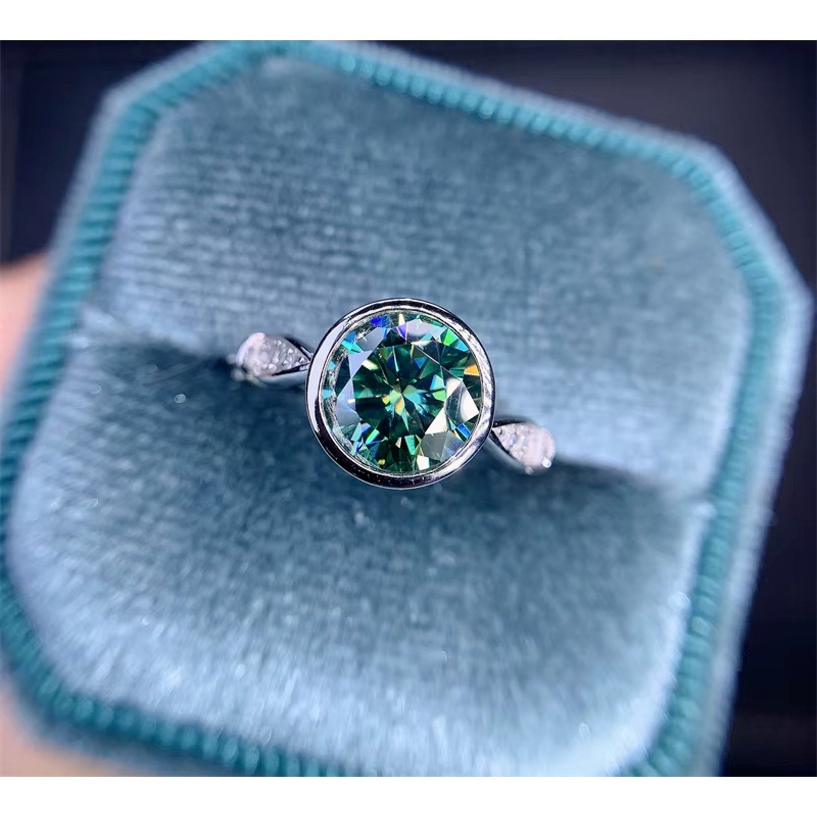 Moissanite, Green Moissanite Ring, 2 Carat Moissanite RIng, Moissanite Ring, Moissanite, VVS1 Miossanite, Gray Moissanite, White Moissanite, Solitaire Moissanite Ring, Round Brilliant Cut Moissanite Ring, Moissanite Ring, Round Brilliant Cut, 5 Carat Moissanite Ring, Moissanite Jewelry