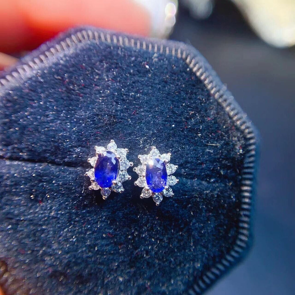 Sapphire Earrings, Natural Sapphire Stud Earrings, Sapphire Stud Earrings, Sterling Silver Sapphire Earrings, Sapphire, Natural Sapphire Earrings, 925 Sterling Silver, Blue Sapphire Earrings, Natural Blue Sapphire Earrings, Natural Blue Sapphire, Blue Sapphire, Bright Blue Sapphire, 925 Sterling Silver, Sapphire Earrings, Dainty, Dainty Stud Earrings, Dainty Sapphire Earrings, Women’s Sapphire Earrings, Anniversary Gift Sapphire, Sapphire September Birthstone, September Birthstone Sapphire