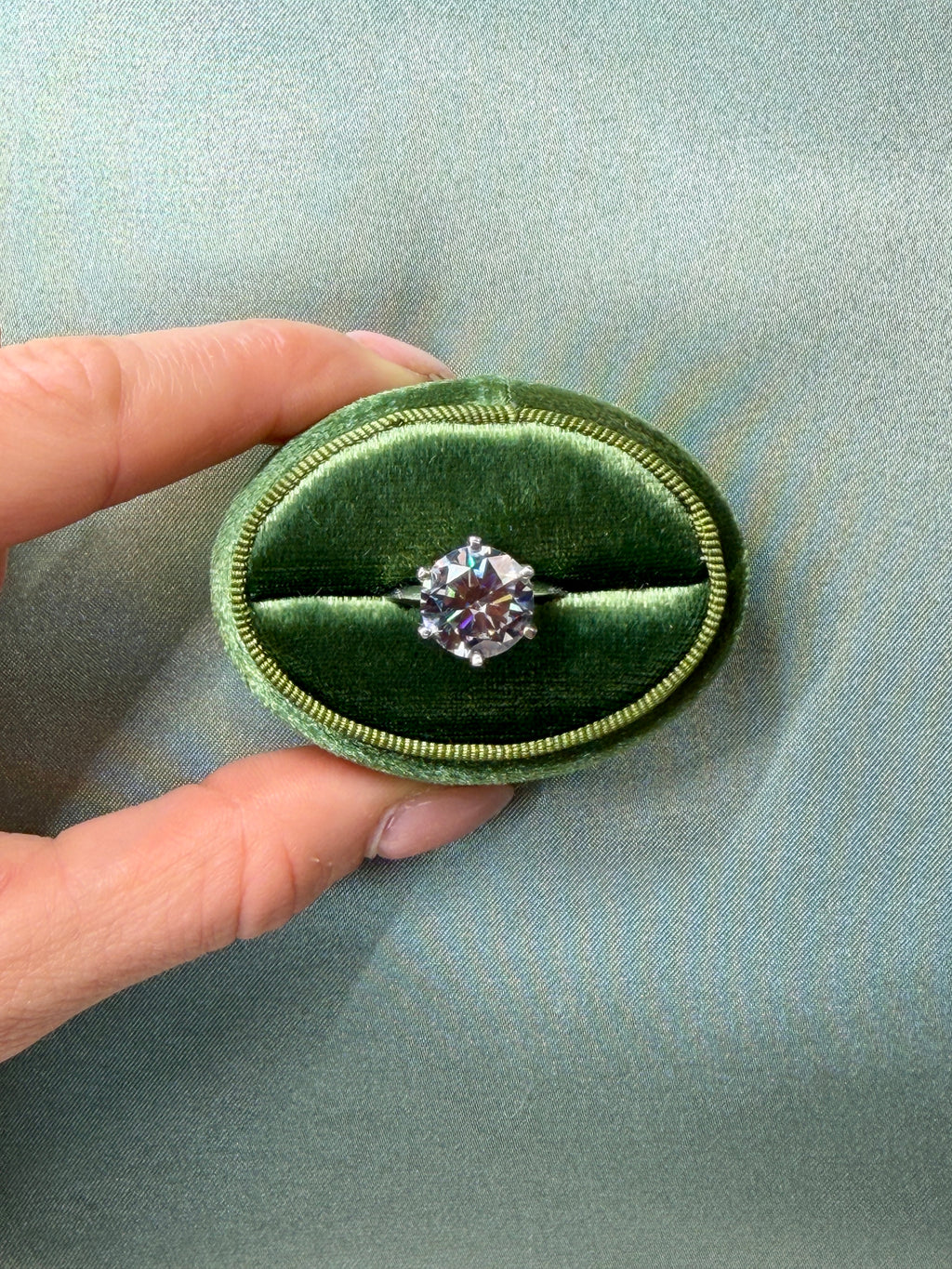 5CT VVS1 Round Brilliant Cut Gray Moissanite Ring, Women's Moissanite Ring's