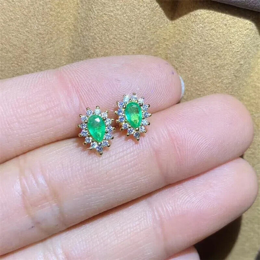 Emerald Earrings, Natural Emerald, Natural Emerald Earrings, Gold Emerald Earrings, Silver Emerald Earrings, Rose Gold Emerald Earrings, Genuine Emerald Earrings, Natural Emerald Jewelry, Emerald Cluster Stud Earrings, Emerald Statement Earrings, Emerald Stud Earrings, Sterling Silver Emerald Earrings, May Birthstone Emerald, Anniversary Gift Emerald, Emerald Jewelry For Women, Gift For Wife Emerald