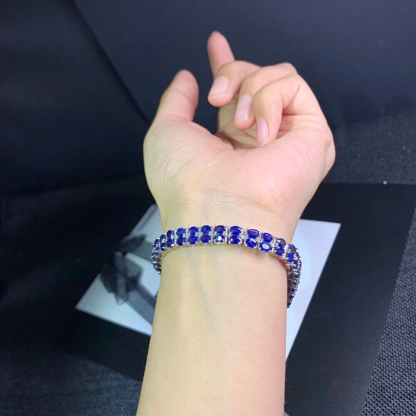 Natural Sapphire Double Layer Tennis Bracelet, Bright Blue Sapphire Bracelet, Sapphire Bracelet, Natural Sapphire Bracelet, Women's Sapphire Tennis Bracelet, Women's Sapphire Bracelet, Sapphire Gemstone Bracelet, Sterling Silver Sapphire Bracelet, Natural Sapphire Jewelry, September Birthstone Sapphire, Blue Sapphire Bracelet, Blue Sapphire Bracelet, Women's Sapphire Jewelry, September Birthstone Jewelry, September Birthstone, Sapphire Meaning, Sapphire Metaphysical Properties, Bright Blue Sapphire