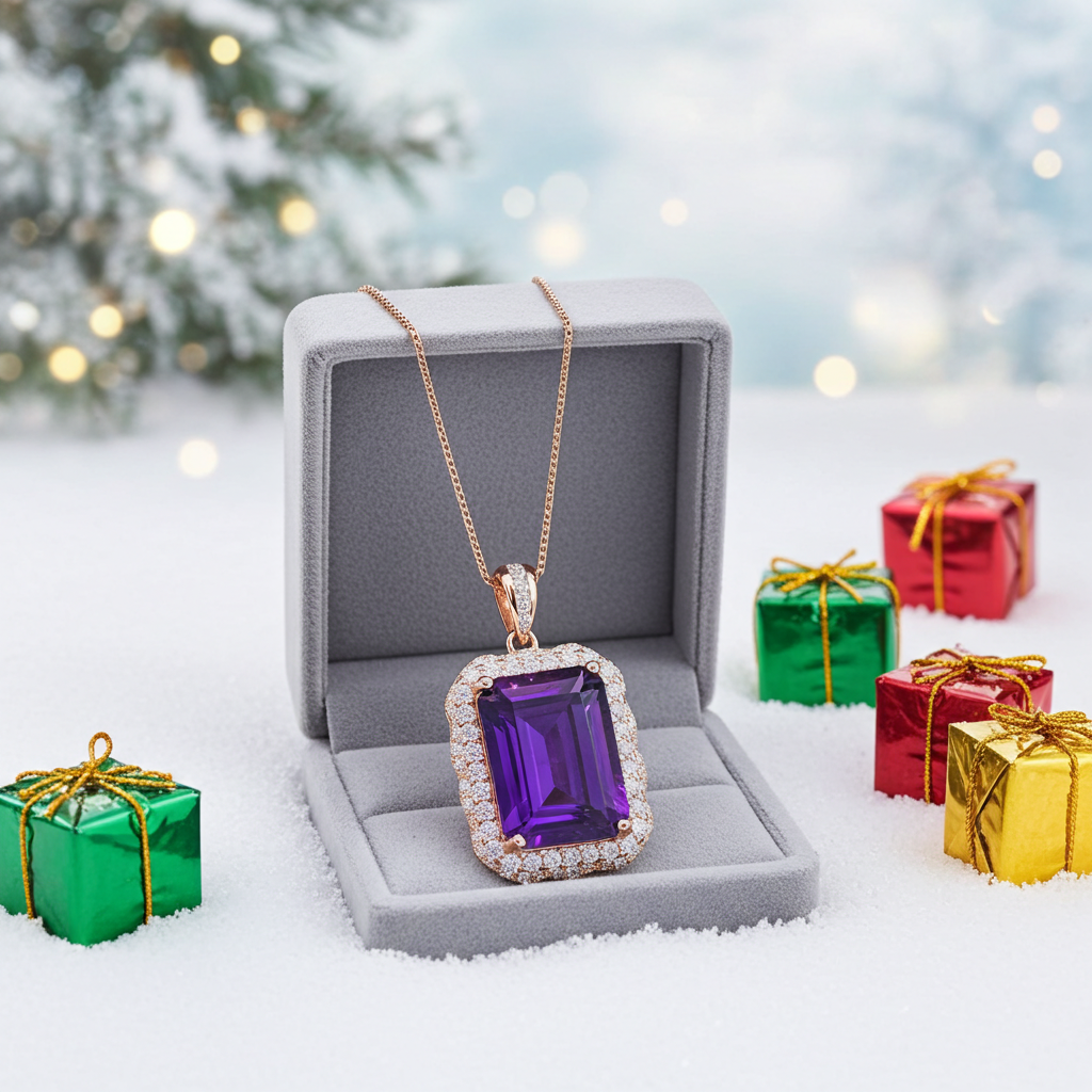 15CT Emerald Cut Amethyst Jewelry Set 10x14mm