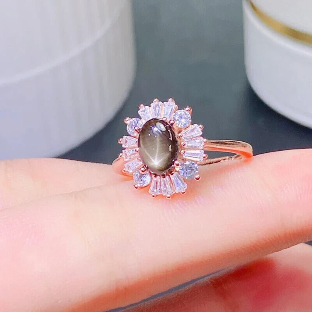 Star Sapphire, Natural Star Sapphire Ring, Star Light Sapphire Cocktail Ring