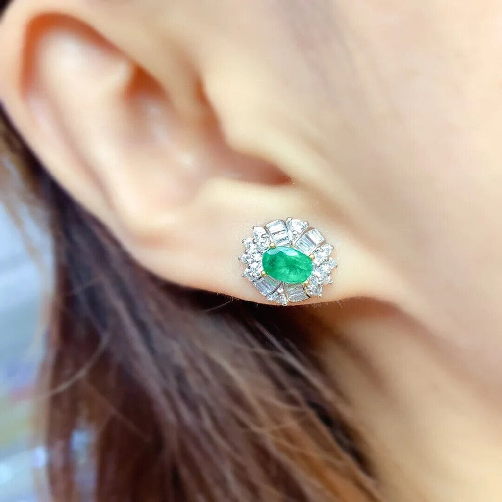Emerald Earrings, Natural Emerald, Natural Emerald Earrings, Gold Emerald Earrings, Silver Emerald Earrings, Rose Gold Emerald Earrings, Genuine Emerald Earrings, Natural Emerald Jewelry, Emerald Cluster Stud Earrings, Emerald Statement Earrings, Emerald Stud Earrings, Sterling Silver Emerald Earrings, May Birthstone Emerald, Anniversary Gift Emerald, Emerald Jewelry For Women, Gift For Wife Emerald