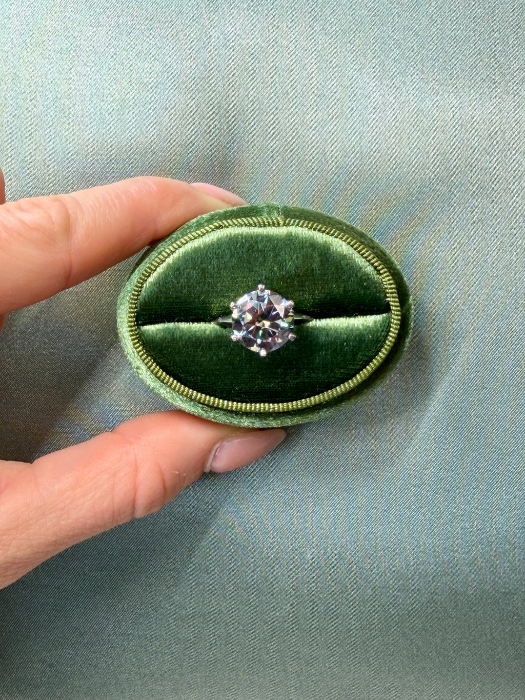 5CT VVS1 Round Brilliant Cut Gray Moissanite Ring, Women's Moissanite Ring's