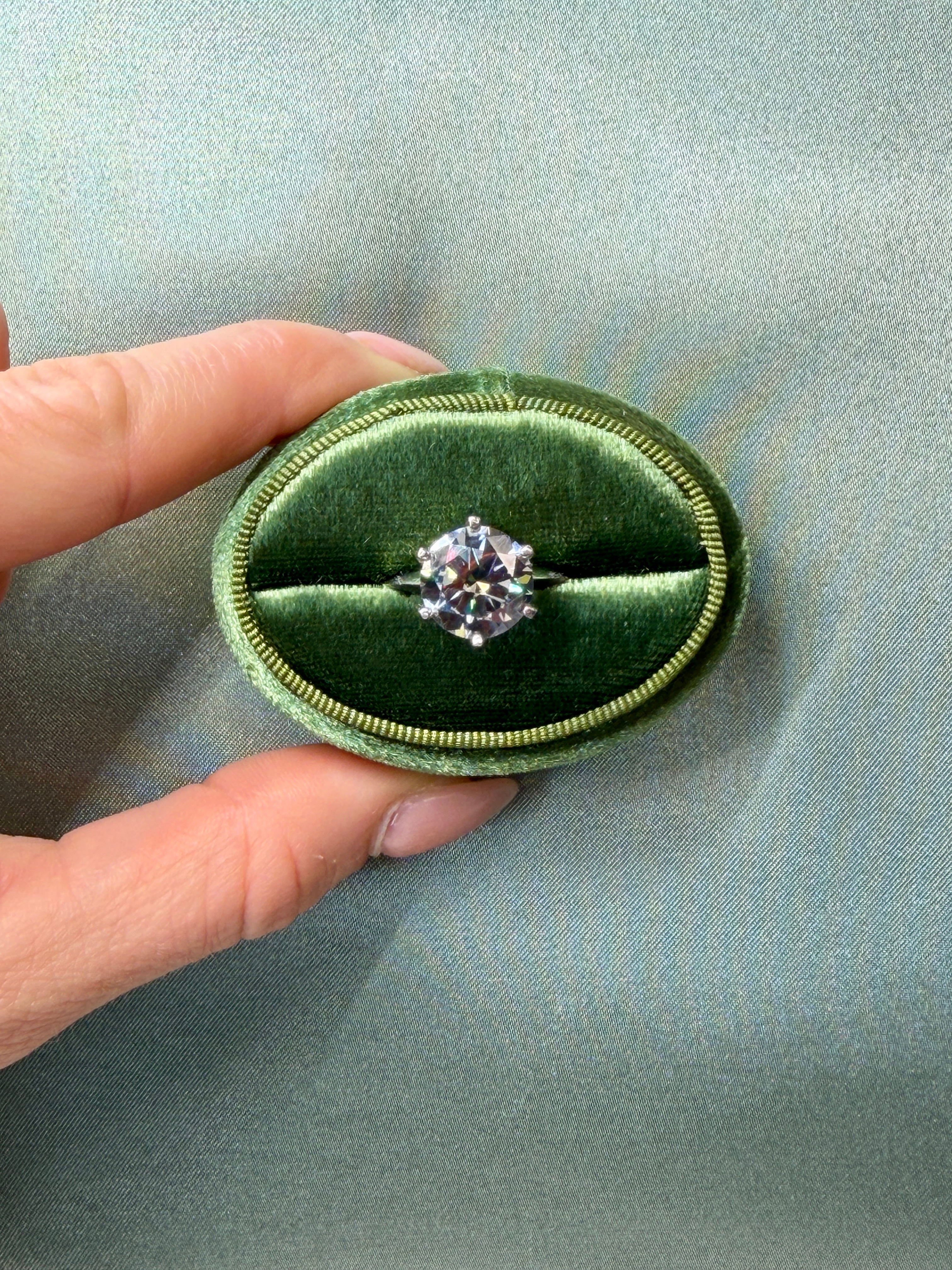 5CT VVS1 Round Brilliant Cut Gray Moissanite Ring, Women's Moissanite Ring's