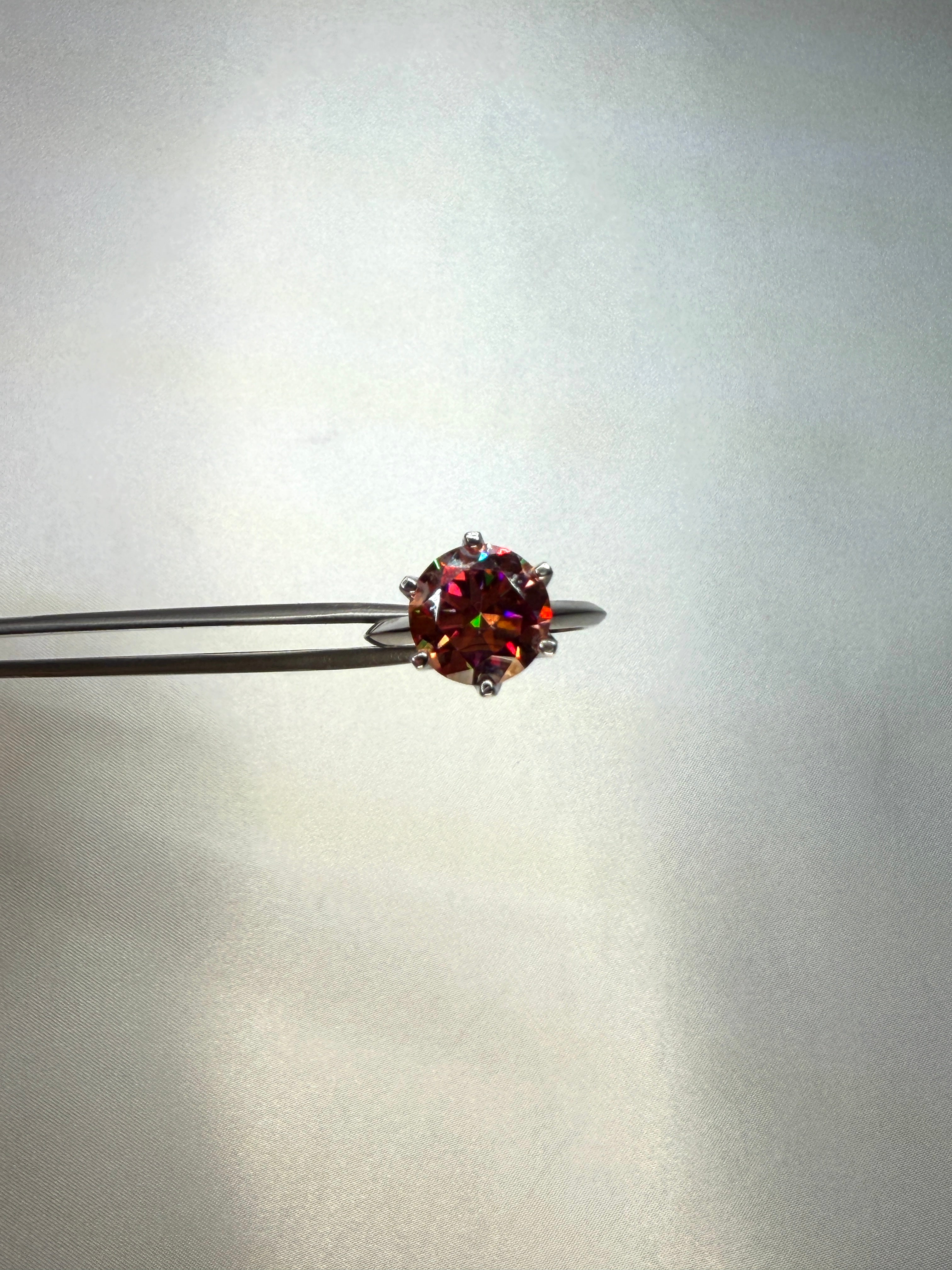 5CT VVS1 Round Brilliant Cut Red Moissanite Ring