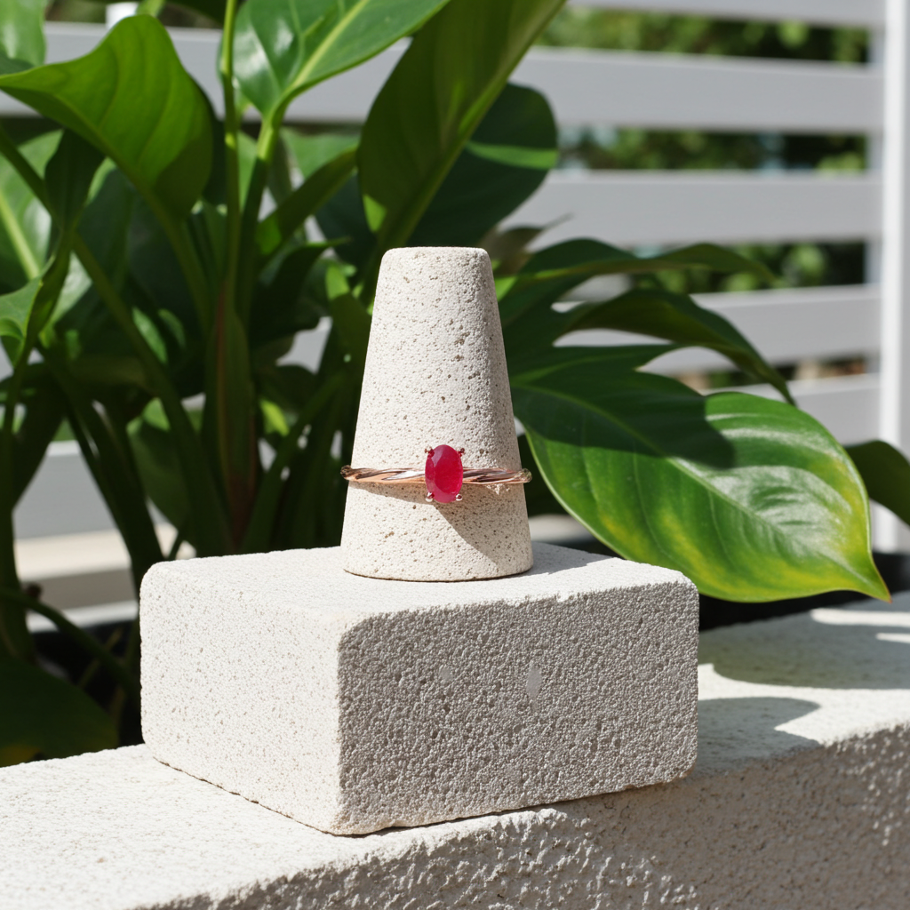 Dainty Ruby Cocktail Ring 4x5mm, Natural Ruby Ring 925 Sterling Silver