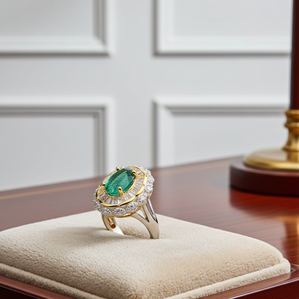 5x7mm Colombian Emerald Ring, Natural Colombian Emerald Sterling Silver Ring