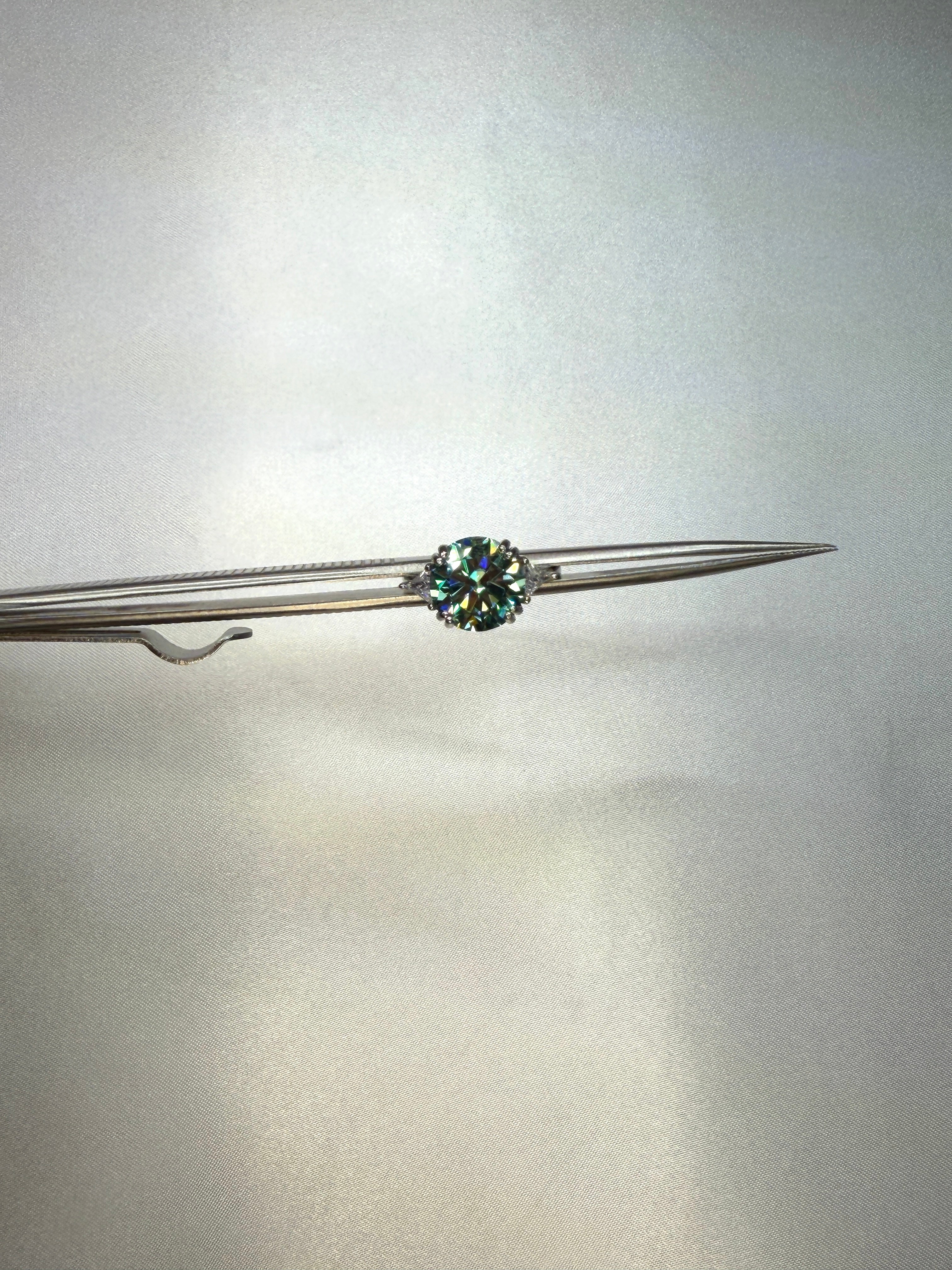 VVS1 5 Carat Green Moissanite Cocktail Ring Platinum Plated