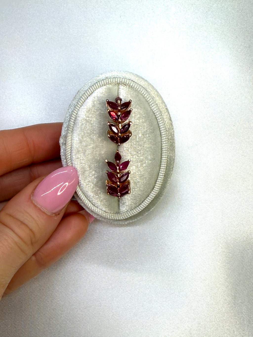 Marquise Cut Ruby Hoop Earrings, Natural Ruby Hoop Earrings
